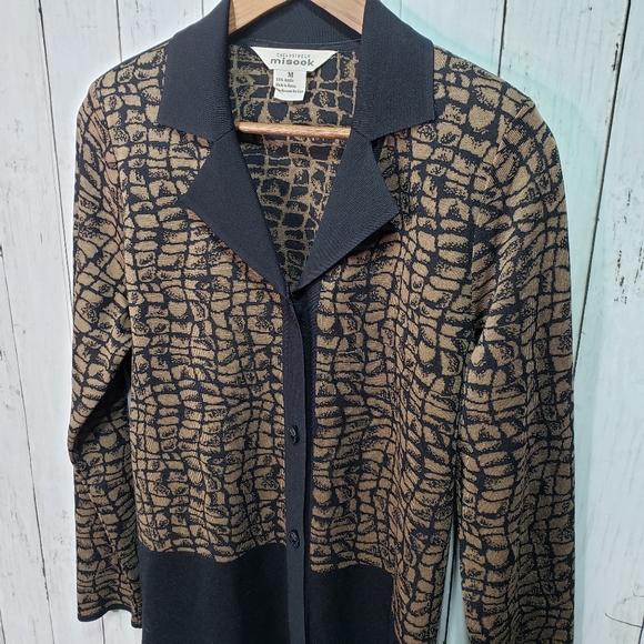 Exclusively Misook Black Brown Acrylic Print Sz M - Picture 2 of 4